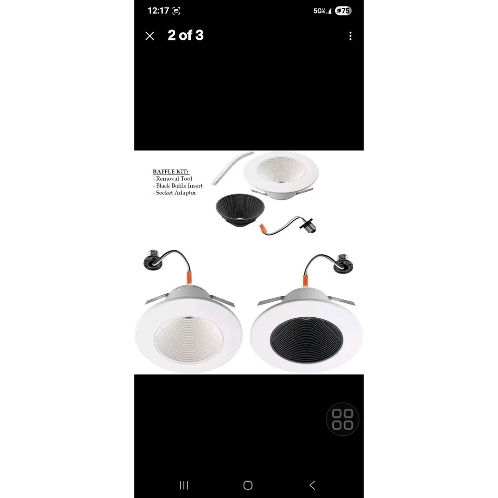 Commercial Electiric 5/6 inch LED‎ Ultra Deep Color Changing Baffle Trim